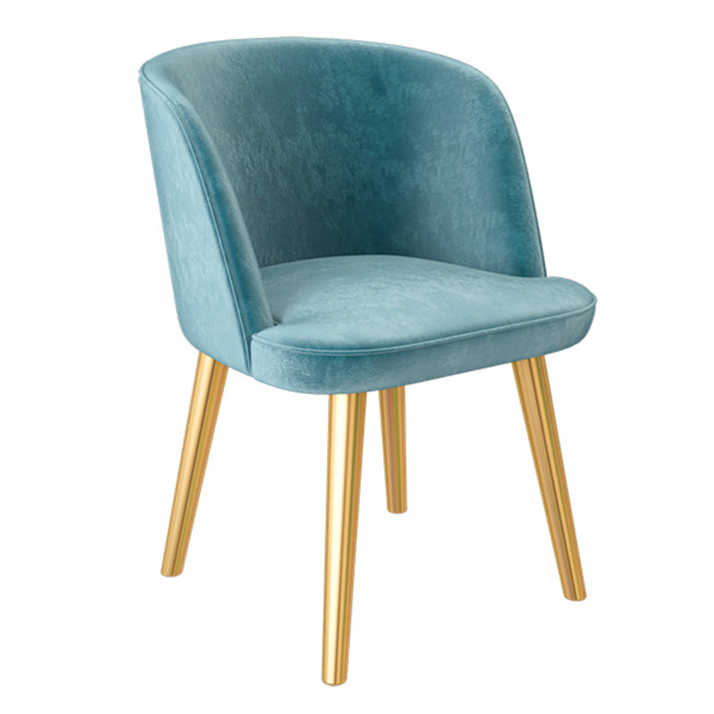 Glam Style Dining Chair Upholstered Dining Side Chair with Metal Legs