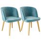 Glam Style Dining Chair Upholstered Dining Side Chair with Metal Legs