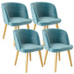 Glam Style Dining Chair Upholstered Dining Side Chair with Metal Legs