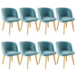Glam Style Dining Chair Upholstered Dining Side Chair with Metal Legs