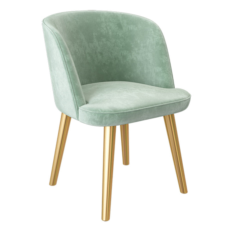 Glam Style Dining Chair Upholstered Dining Side Chair with Metal Legs