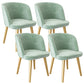 Glam Style Dining Chair Upholstered Dining Side Chair with Metal Legs
