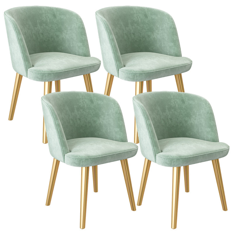 Glam Style Dining Chair Upholstered Dining Side Chair with Metal Legs