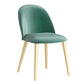 Glam Style Dining Chair Upholstered Dining Side Chair with Metal Legs