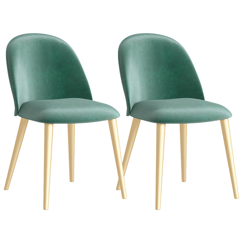 Glam Style Dining Chair Upholstered Dining Side Chair with Metal Legs