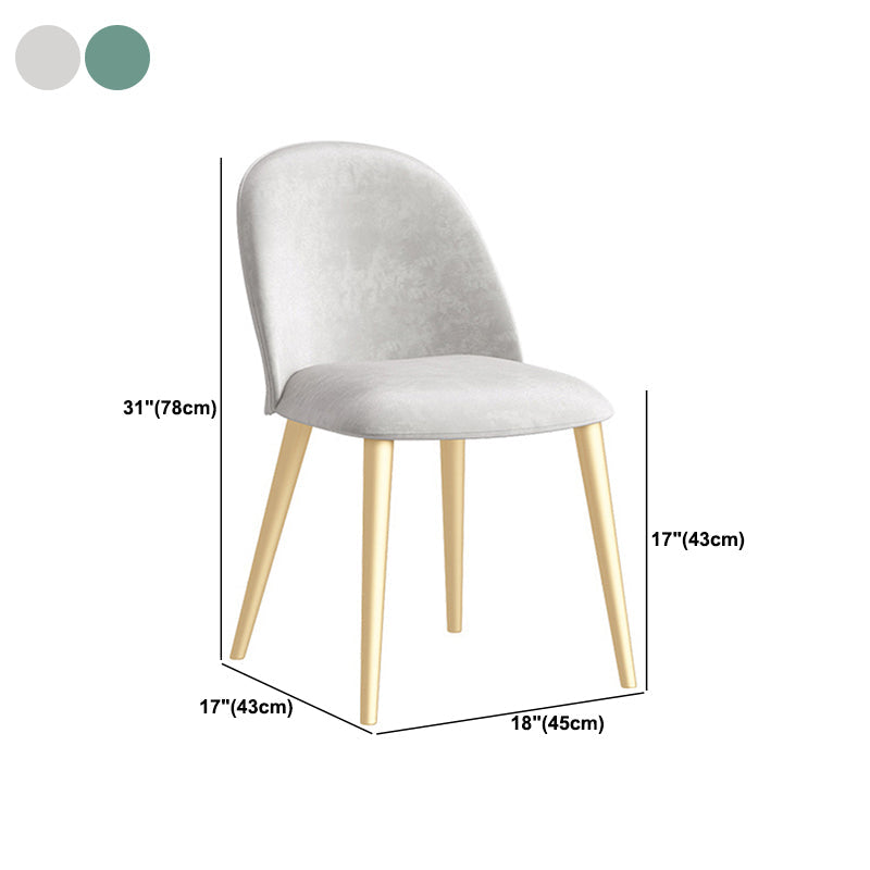 Glam Style Dining Chair Upholstered Dining Side Chair with Metal Legs