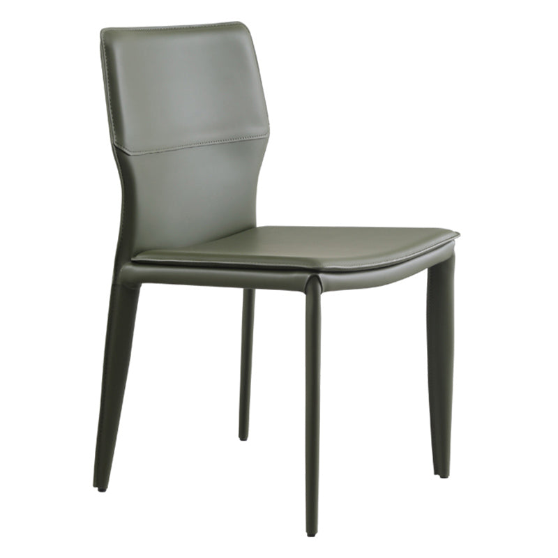 Upholstered Dining Chair with Leather Legs Matte Finish Solid Back Side Chair Clearhalo 'Dining Chairs' 'Dining Tables & Seating' 'dining_chair' 'furn' 'furn_dining_chair' 'Furniture' 'Kitchen & Dining Furniture' 6066381