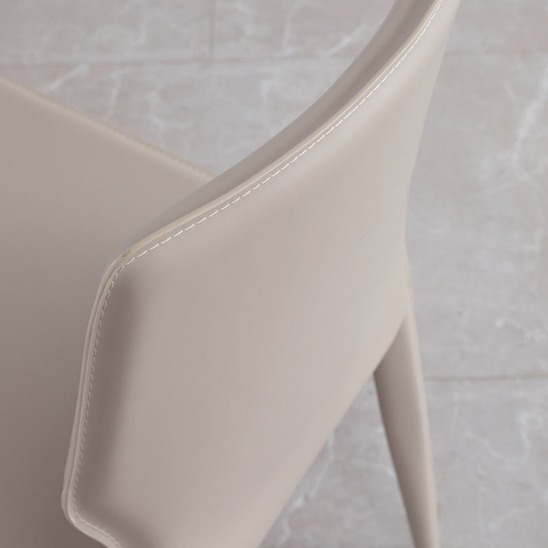 Upholstered Dining Chair with Leather Legs Matte Finish Solid Back Side Chair Clearhalo 'Dining Chairs' 'Dining Tables & Seating' 'dining_chair' 'furn' 'furn_dining_chair' 'Furniture' 'Kitchen & Dining Furniture' 6066383