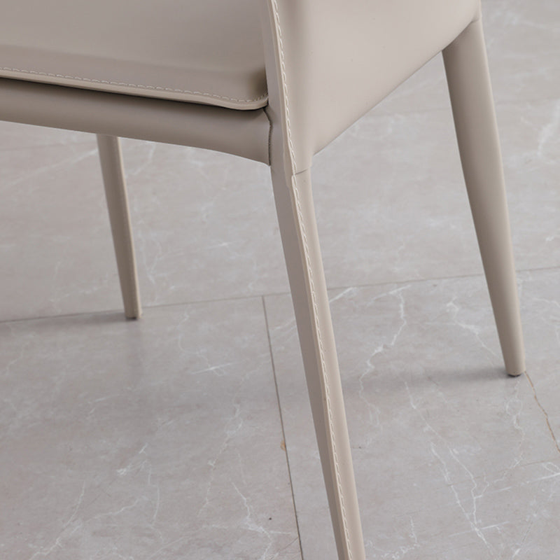 Upholstered Dining Chair with Leather Legs Matte Finish Solid Back Side Chair Clearhalo 'Dining Chairs' 'Dining Tables & Seating' 'dining_chair' 'furn' 'furn_dining_chair' 'Furniture' 'Kitchen & Dining Furniture' 6066387