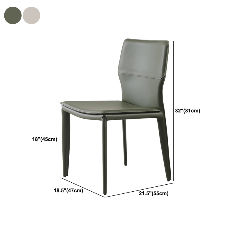 Upholstered Dining Chair with Leather Legs Matte Finish Solid Back Side Chair Clearhalo 'Dining Chairs' 'Dining Tables & Seating' 'dining_chair' 'furn' 'furn_dining_chair' 'Furniture' 'Kitchen & Dining Furniture' 6066391
