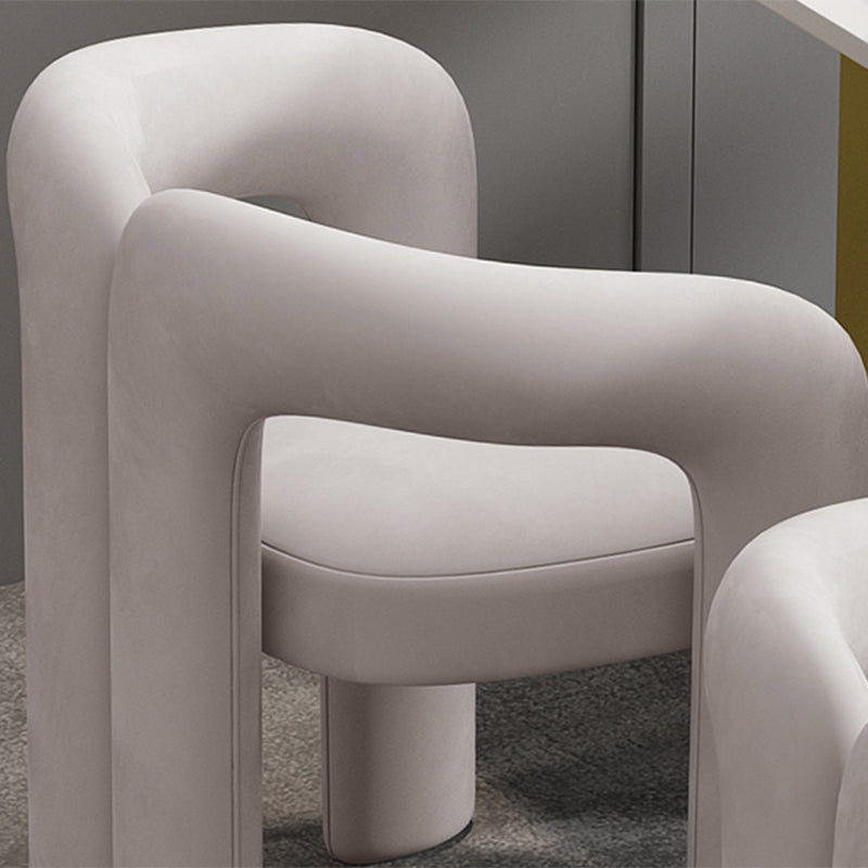 Modern Style Upholstered Dining Chair Open Back Dining Arm Chair for Home
