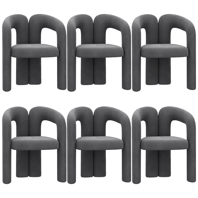 Modern Style Upholstered Dining Chair Open Back Dining Arm Chair for Home