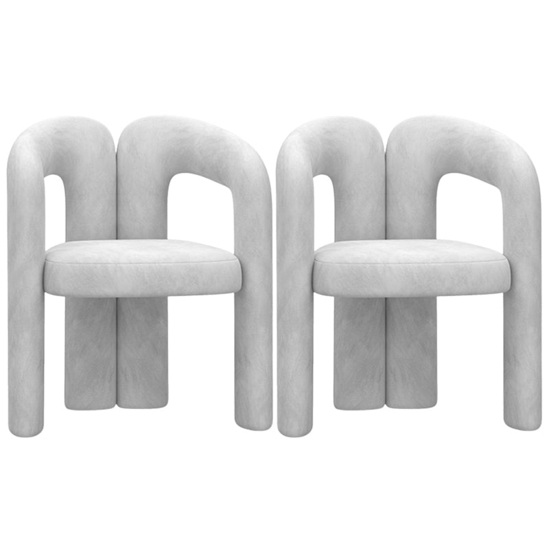 Modern Style Upholstered Dining Chair Open Back Dining Arm Chair for Home