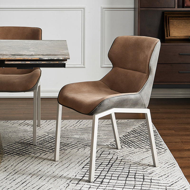 Metal Industrial Dining Chair with Grey Legs Matte Finish Wingback Side Chair