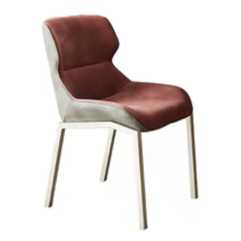 Metal Industrial Dining Chair with Grey Legs Matte Finish Wingback Side Chair