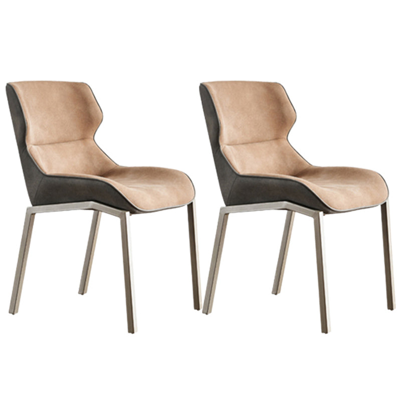 Metal Industrial Dining Chair with Grey Legs Matte Finish Wingback Side Chair