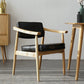 Oak Wood Modern Dining Chair for Home Faux Leather Open Back Side Chair