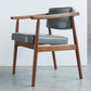 Oak Wood Modern Dining Chair for Home Faux Leather Open Back Side Chair