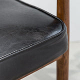 Oak Wood Modern Dining Chair for Home Faux Leather Open Back Side Chair
