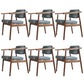 Oak Wood Modern Dining Chair for Home Faux Leather Open Back Side Chair