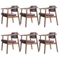 Oak Wood Modern Dining Chair for Home Faux Leather Open Back Side Chair