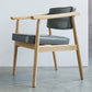Oak Wood Modern Dining Chair for Home Faux Leather Open Back Side Chair