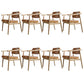 Oak Wood Modern Dining Chair for Home Faux Leather Open Back Side Chair