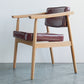 Oak Wood Modern Dining Chair for Home Faux Leather Open Back Side Chair