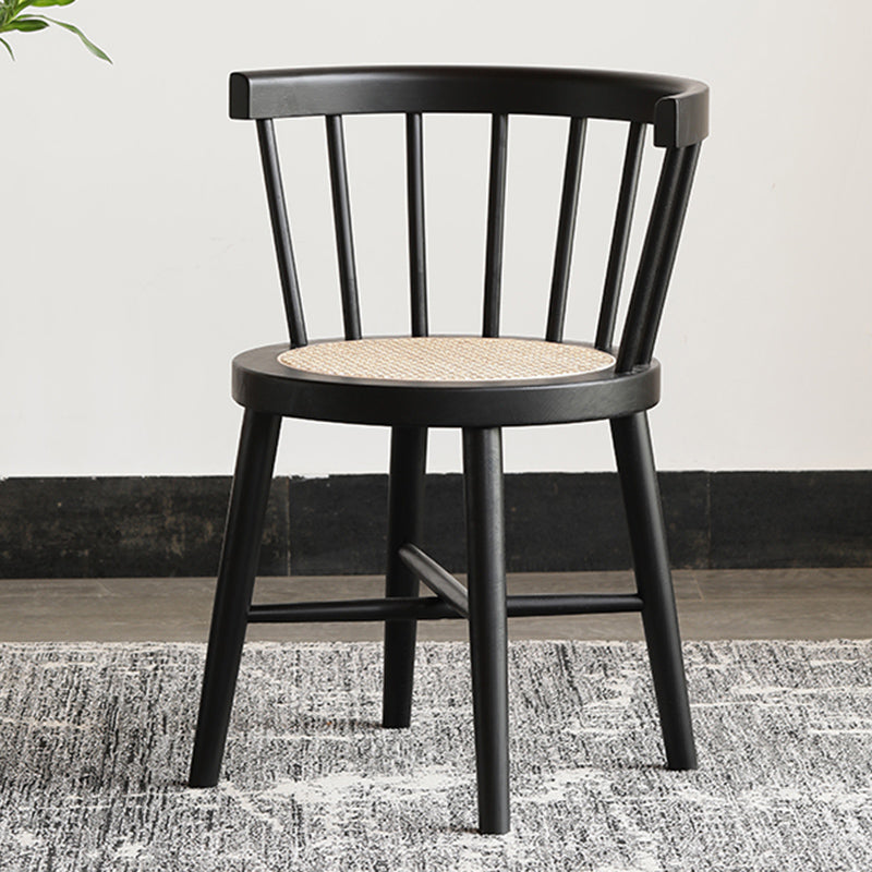 Modern Style Dining Chair Solid Wood Slat Back Side Chair for Home Black 1 Piece Clearhalo 'Dining Chairs' 'Dining Tables & Seating' 'dining_chair' 'furn' 'furn_dining_chair' 'Furniture' 'Kitchen & Dining Furniture' 6066538