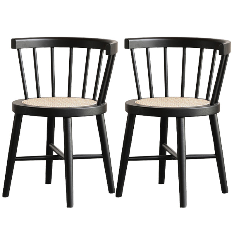 Modern Style Dining Chair Solid Wood Slat Back Side Chair for Home Black 2 Piece Set Clearhalo 'Dining Chairs' 'Dining Tables & Seating' 'dining_chair' 'furn' 'furn_dining_chair' 'Furniture' 'Kitchen & Dining Furniture' 6066540