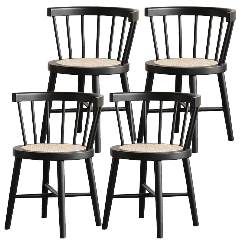 Modern Style Dining Chair Solid Wood Slat Back Side Chair for Home Black 4 Piece Set Clearhalo 'Dining Chairs' 'Dining Tables & Seating' 'dining_chair' 'furn' 'furn_dining_chair' 'Furniture' 'Kitchen & Dining Furniture' 6066541