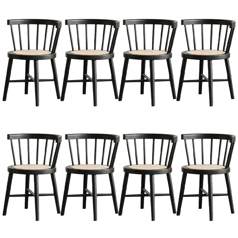 Modern Style Dining Chair Solid Wood Slat Back Side Chair for Home Black 8 Piece Set Clearhalo 'Dining Chairs' 'Dining Tables & Seating' 'dining_chair' 'furn' 'furn_dining_chair' 'Furniture' 'Kitchen & Dining Furniture' 6066546
