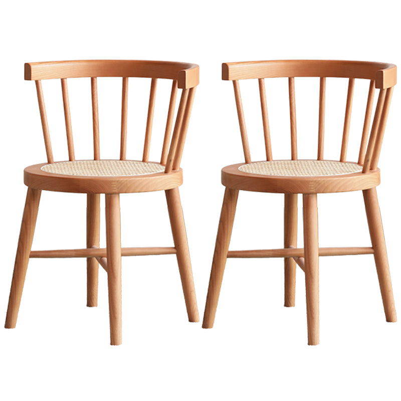 Modern Style Dining Chair Solid Wood Slat Back Side Chair for Home Brown 2 Piece Set Clearhalo 'Dining Chairs' 'Dining Tables & Seating' 'dining_chair' 'furn' 'furn_dining_chair' 'Furniture' 'Kitchen & Dining Furniture' 6066549