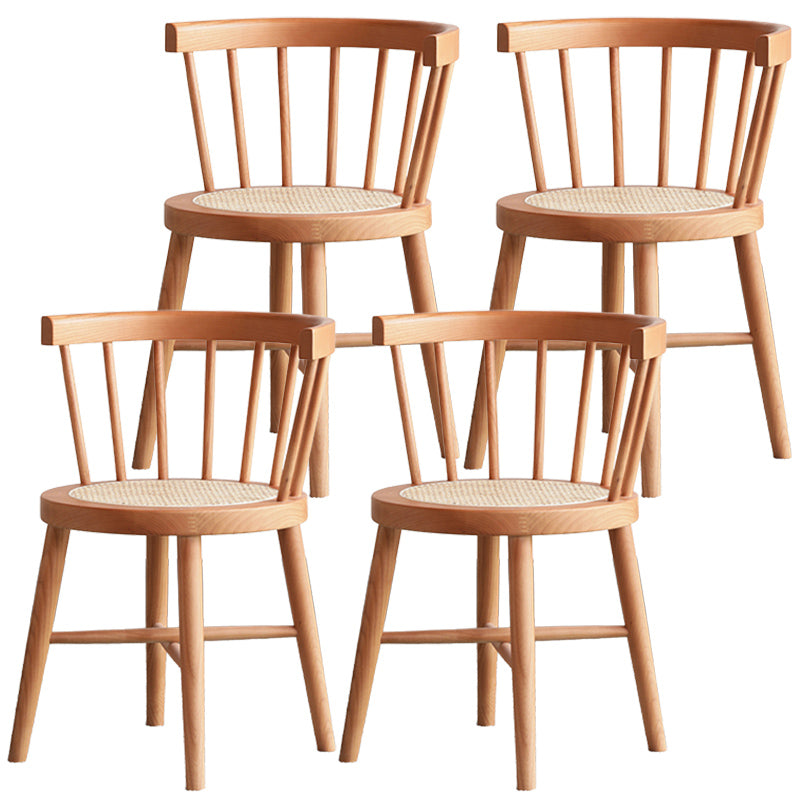 Modern Style Dining Chair Solid Wood Slat Back Side Chair for Home Brown 4 Piece Set Clearhalo 'Dining Chairs' 'Dining Tables & Seating' 'dining_chair' 'furn' 'furn_dining_chair' 'Furniture' 'Kitchen & Dining Furniture' 6066551