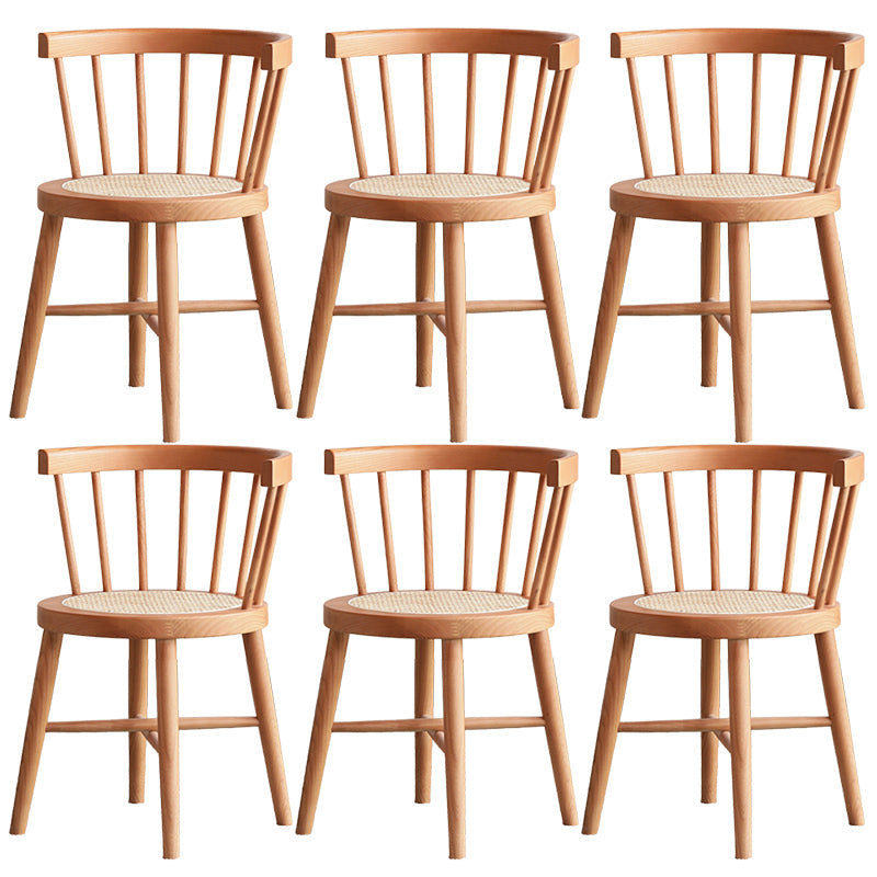 Modern Style Dining Chair Solid Wood Slat Back Side Chair for Home Brown 6 Piece Set Clearhalo 'Dining Chairs' 'Dining Tables & Seating' 'dining_chair' 'furn' 'furn_dining_chair' 'Furniture' 'Kitchen & Dining Furniture' 6066554