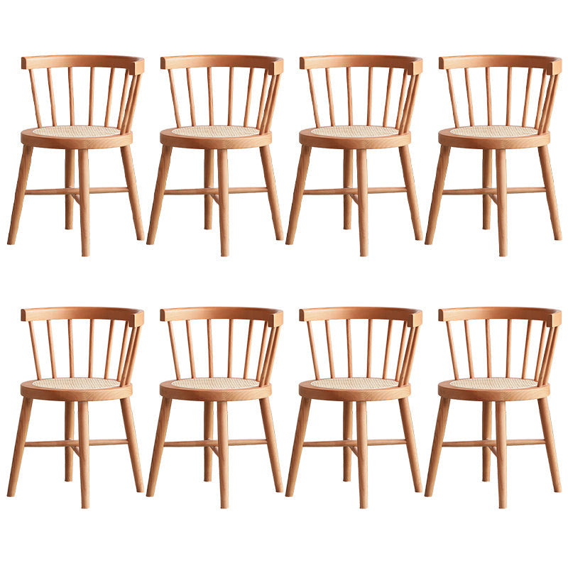 Modern Style Dining Chair Solid Wood Slat Back Side Chair for Home Brown 8 Piece Set Clearhalo 'Dining Chairs' 'Dining Tables & Seating' 'dining_chair' 'furn' 'furn_dining_chair' 'Furniture' 'Kitchen & Dining Furniture' 6066555