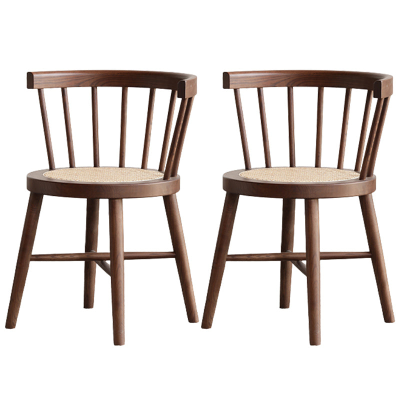Modern Style Dining Chair Solid Wood Slat Back Side Chair for Home Walnut 2 Piece Set Clearhalo 'Dining Chairs' 'Dining Tables & Seating' 'dining_chair' 'furn' 'furn_dining_chair' 'Furniture' 'Kitchen & Dining Furniture' 6066567
