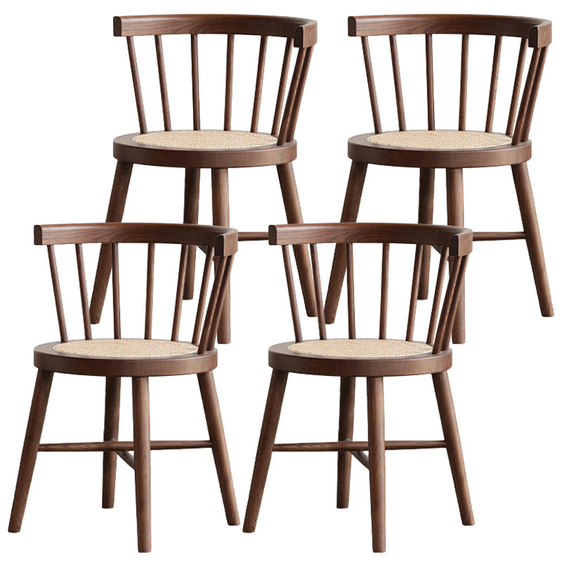 Modern Style Dining Chair Solid Wood Slat Back Side Chair for Home Walnut 4 Piece Set Clearhalo 'Dining Chairs' 'Dining Tables & Seating' 'dining_chair' 'furn' 'furn_dining_chair' 'Furniture' 'Kitchen & Dining Furniture' 6066568