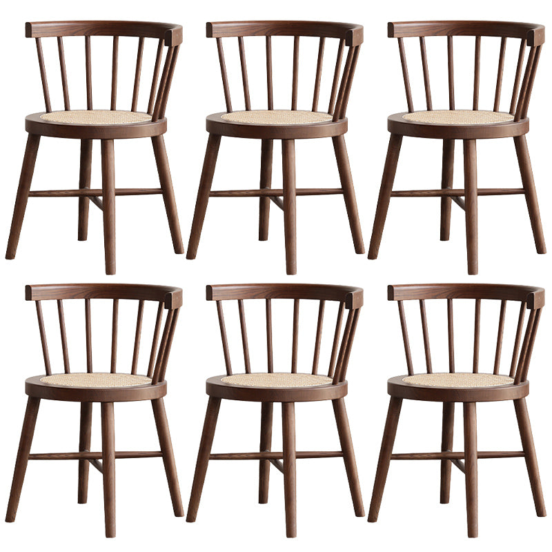 Modern Style Dining Chair Solid Wood Slat Back Side Chair for Home Walnut 6 Piece Set Clearhalo 'Dining Chairs' 'Dining Tables & Seating' 'dining_chair' 'furn' 'furn_dining_chair' 'Furniture' 'Kitchen & Dining Furniture' 6066569
