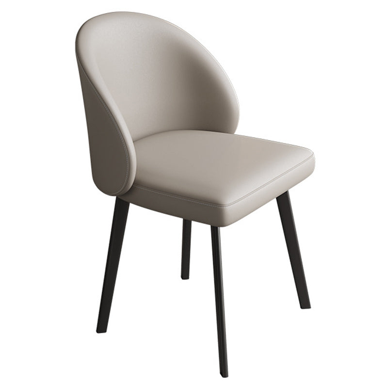 Faux Leather Dining Chairs Industrial Armless Dining Side Chair