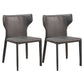 Matte Finish Wingback Side Chair Contemporary Dining Chair with Leather Legs