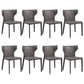 Matte Finish Wingback Side Chair Contemporary Dining Chair with Leather Legs
