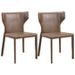 Matte Finish Wingback Side Chair Contemporary Dining Chair with Leather Legs