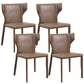 Matte Finish Wingback Side Chair Contemporary Dining Chair with Leather Legs