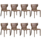 Matte Finish Wingback Side Chair Contemporary Dining Chair with Leather Legs