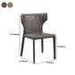 Matte Finish Wingback Side Chair Contemporary Dining Chair with Leather Legs