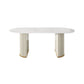 Stone Top Dining Room Table Traditional Luxury Oval Table with Sled Base