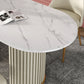 Stone Top Dining Room Table Traditional Luxury Oval Table with Sled Base