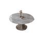 Stone Top Dining Table Modern Round Dining Table with Pedestal Base in Grey