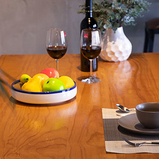 Solid Wood Top Dining Table Industrial Rectangle Table with 4 Legs